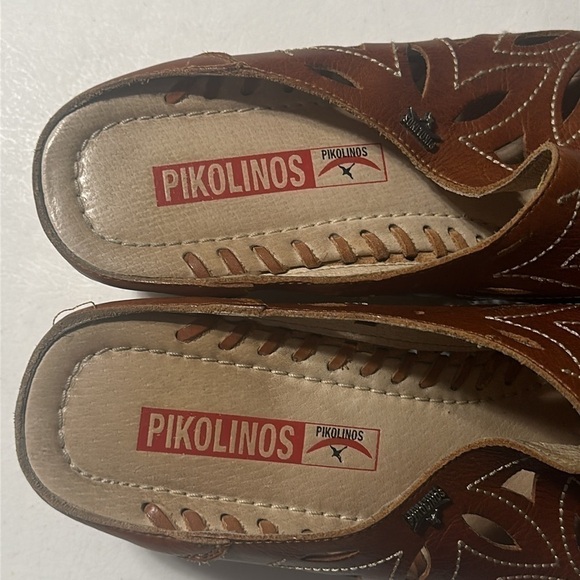 PIKOLINOS Brown Leather Mules - Picture 2 of 6